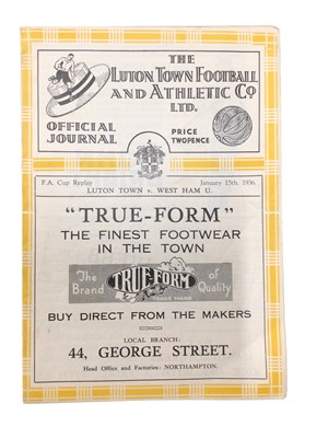 Lot 288 - Luton Town v West Ham January 15th 1936