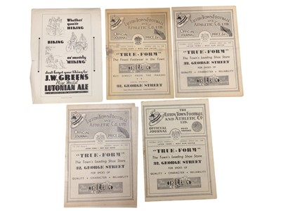 Lot 289 - Luton Town v West Ham December 4th 1943, April 3rd 1948, August 20th 1949, March 26th 1949, January 8th 1949 (5)