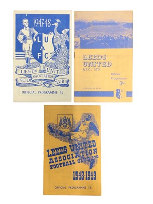 Lot 290 - Leeds United v West Ham December 6th 1947, December 27th 1948, 31st August 1949 (3)