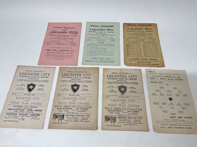 Lot 291 - Leicester v West Ham December 8th 1945, 4th January 1947, 17th April 1948, 18th April 1949, 11th March 1950, 10th March 1951, 15th March 1952 (7)