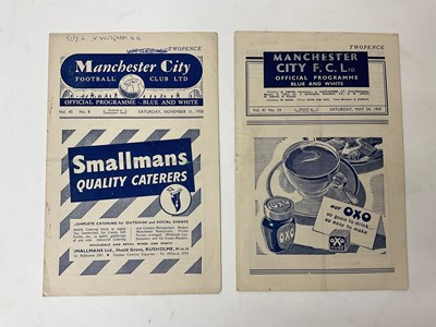 Lot 292 - Man City v West Ham May 24th 1947, November 11th 1940 (2)