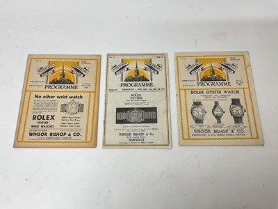 Lot 293 - Norwich City v West Ham October 6th 1934, December 27th 1937, March 11th 1939 (3)