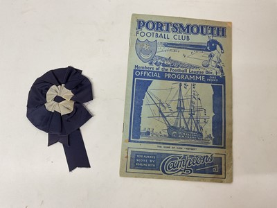 Lot 296 - Portsmouth v West Ham February 11th 1939 FA Cup Fifth Round plus Portsmouth Rosette (2)