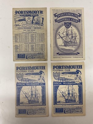 Lot 297 - Portsmouth v West Ham August 28th 1943, September 23rd 1944, 2nd March 1946, August 23rd 1958 (4)