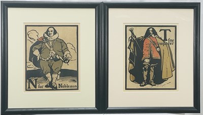 Lot 21 - Sir William Nicholson (1872-1949) two Alphabet lithographs, Nobleman and Trumpeter