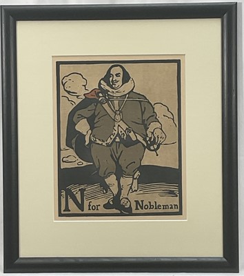 Lot 21 - Sir William Nicholson (1872-1949) two Alphabet lithographs, Nobleman and Trumpeter