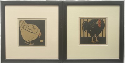 Lot 23 - Sir William Nicholson (1872-1949) two lithographs - Cock 'O The North and The Friendly Hen, from The Square Book of Animals pub. 1900