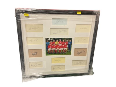 Lot 383 - 1966 World Cup: framed photograph of the England team, with signatures of the whole team including Alf Ramsey