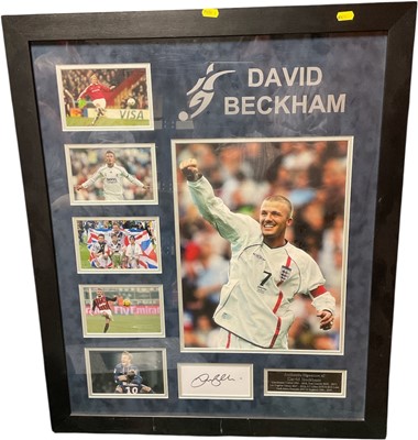 Lot 384 - David Beckham - signed print with certificate of authenticity, framed and glazed