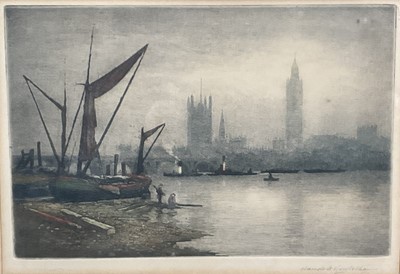 Lot 109 - Charles Rowbotham (1826-1904) print, Westminster, signed and titled in pencil below, 15cm x 22cm, framed and glazed