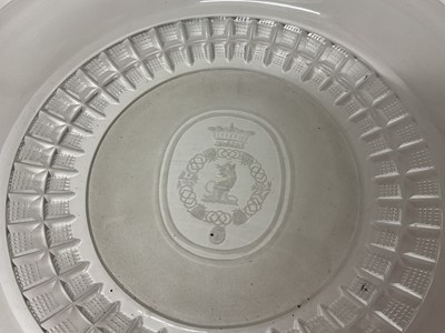 Lot 14 - Collection of fifteen 19th century etched glass dishes, with armorial crests
