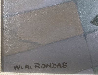 Lot 42 - Willi Rondas (1907-1975) oil on board - Perspectives, signed, titled and dated 15th December 1974 verso, 70cm x 50cm, framed