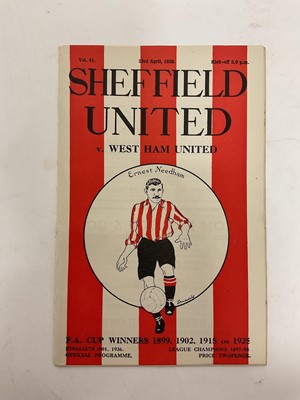 Lot 300 - Sheffield United v West Ham 23rd April 1938