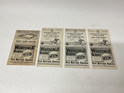Lot 301 - Sheffield United v West Ham 10th September 1949, 17th February 1951, 15th September 1951, 6th February 1952 (4)