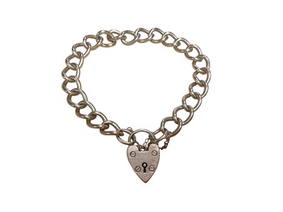 Lot 3 - 9ct gold curb link bracelet with padlock clasp