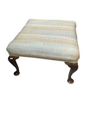 Lot 5281 - 1920s square stool on cabriole legs