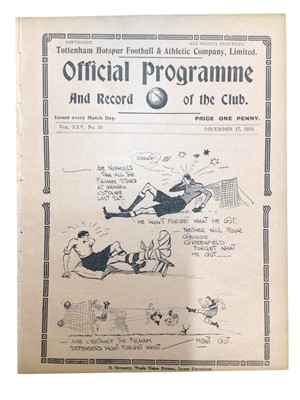 Lot 311 - Tottenham Hotspur v West Ham December 17th 1932 - Ex binder