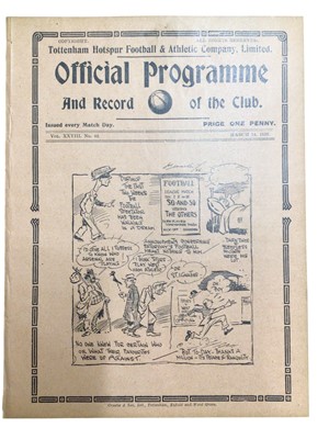Lot 313 - Tottenham Hotspur v West Ham March 14th 1936 - Ex binder