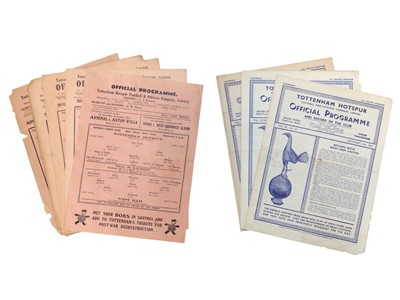 Lot 317 - Tottenham Hotspur v West Ham 19th December 1942, 1st January 1944, 26th August 1944, 3rd March 1945, 15th September 1945, May 17th 1947, September 15th 1947, February 19th 1949 (8)