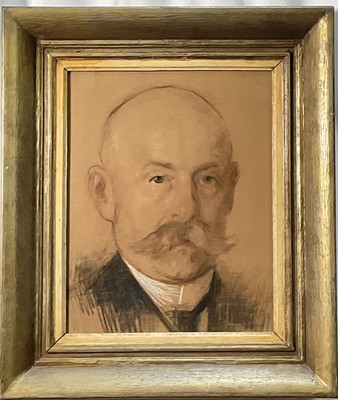 Lot 86 - Early 20th-century German/Berlin School. Two Portraits in pastel and pencil. Indistinctly signed (possib...