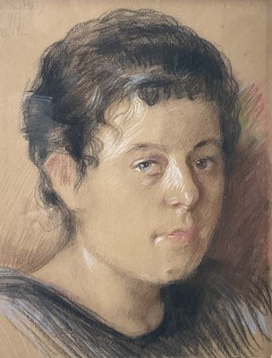 Lot 86 - Early 20th-century German/Berlin School. Two Portraits in pastel and pencil. Indistinctly signed (possib...