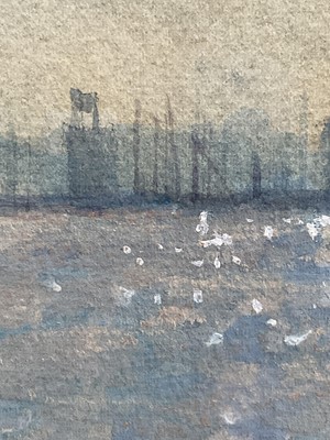 Lot 1001 - *Ken Howard (1932-2022) watercolour - San Giorgio, Venice, signed and dated 17.9.87, 17.5cm x 26cm, in glazed frame