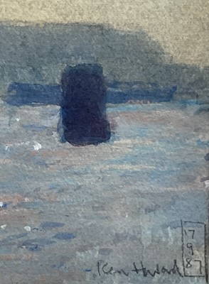 Lot 1001 - *Ken Howard (1932-2022) watercolour - San Giorgio, Venice, signed and dated 17.9.87, 17.5cm x 26cm, in glazed frame