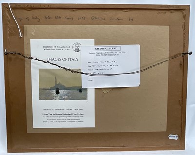 Lot 1001 - *Ken Howard (1932-2022) watercolour - San Giorgio, Venice, signed and dated 17.9.87, 17.5cm x 26cm, in glazed frame