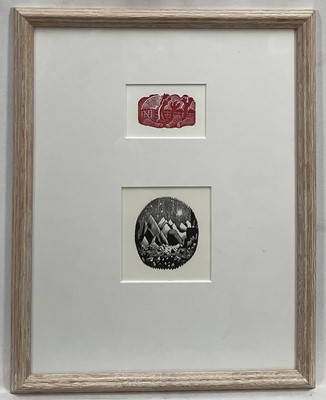 Lot 105 - After Eric Ravilious (1903-1942) two woodcut prints, British Printmakers edition 17/35, 4.5cm x 7cm and 6cm x 5.5cm, framed together