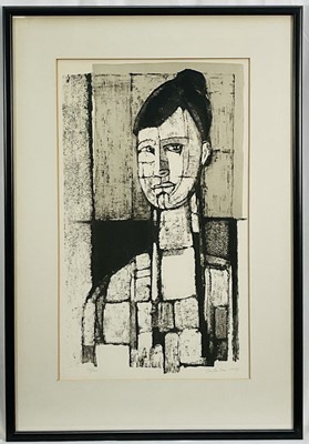 Lot 107 - Carlo Ceci, 1955 limited edition print, portrait, pencil signed and numbered, dated 1955, 38cm x 23cm, glazed frame