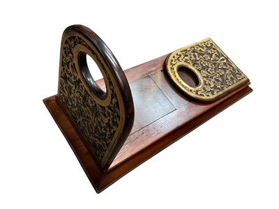 Lot 17 - Victorian walnut and brass mounted book slide
