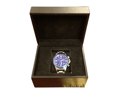 Lot 121 - Oceanaut Baltica chronograph stainless steel wristwatch with blue dial and bezel