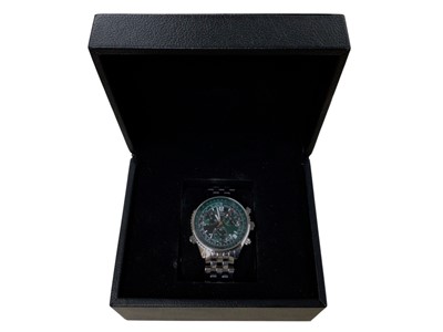 Lot 123 - Seapro chronograph stainless steel wristwatch with a green dial