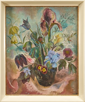 Lot 856 - Esther Grainger (1912-1990) oil on canvas - Still Life Spring Flowers, initialled, 62 x 52cm, framed.