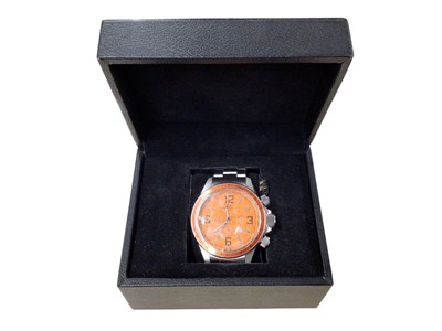 Lot 124 - Oceanaut Baltica chronograph stainless steel wristwatch with an orange dial and bezel