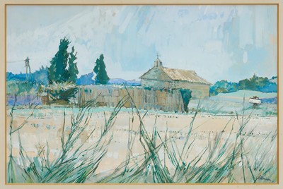 Lot 865 - Anthony Atkinson (1929-2014) gouache - Provençal Landscape, in glazed frame
