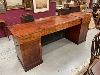 Lot 1264 - Regency mahogany twin pedestal sideboard with an arrangement of drawers and cupboards