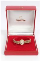 Lot 3314 - 1960s ladies' gold (9ct) Omega wristWatches on...