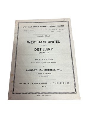 Lot 330 - West Ham v Distillery (Belfast) 17th October 1955