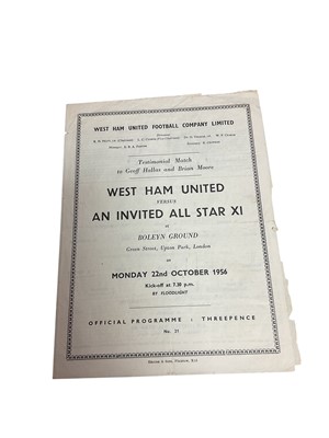 Lot 331 - West Ham v An Invited All Star X1 22nd October 1956