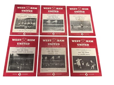 Lot 333 - West Ham selection of flood light matches 1953-1957 period against mostly European opposition plus a testimonial for Dick Walker 14th October 1957 (15)