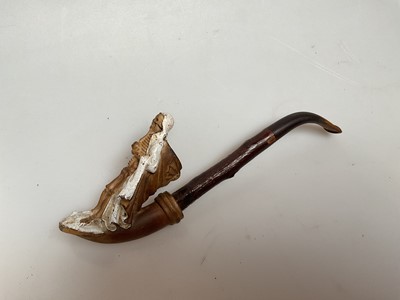 Lot 2421 - Rare Dumeril St Omer pipe with skeleton figure