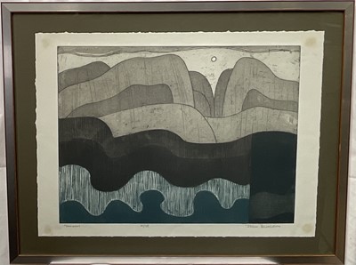 Lot 181 - John Brunson, etching - Primeval, signed and numbered 6/75, 53cm x 71cm, in glazed frame