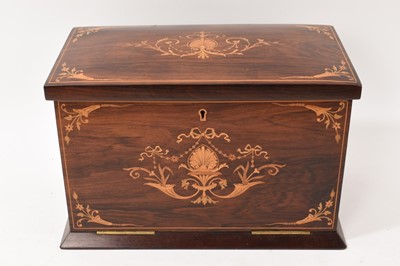 Lot 715 - Fine quality late Victorian inlaid rosewood stationery box