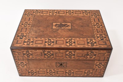 Lot 746 - Victorian Tunbridge ware walnut and parquetry inlaid box