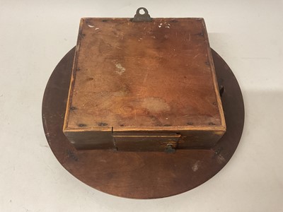 Lot 628 - Edwardian kitchen wall dial retailed by Waring & Gillow, London with sprung movement in mahogany fronted circular case 40cm, key and pendulum present