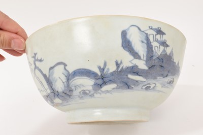Lot 44 - Group of Chinese blue and white cargo porcelain, including a Vung Tau tea bowl, saucer and larger bowl with certificates, a Nanking tea bowl and saucer and larger bowl (6)