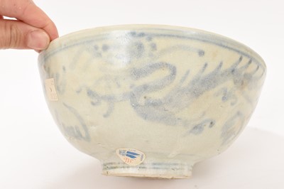 Lot 44 - Group of Chinese blue and white cargo porcelain, including a Vung Tau tea bowl, saucer and larger bowl with certificates, a Nanking tea bowl and saucer and larger bowl (6)