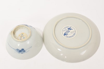 Lot 44 - Group of Chinese blue and white cargo porcelain, including a Vung Tau tea bowl, saucer and larger bowl with certificates, a Nanking tea bowl and saucer and larger bowl (6)