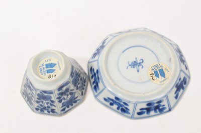 Lot 44 - Group of Chinese blue and white cargo porcelain, including a Vung Tau tea bowl, saucer and larger bowl with certificates, a Nanking tea bowl and saucer and larger bowl (6)